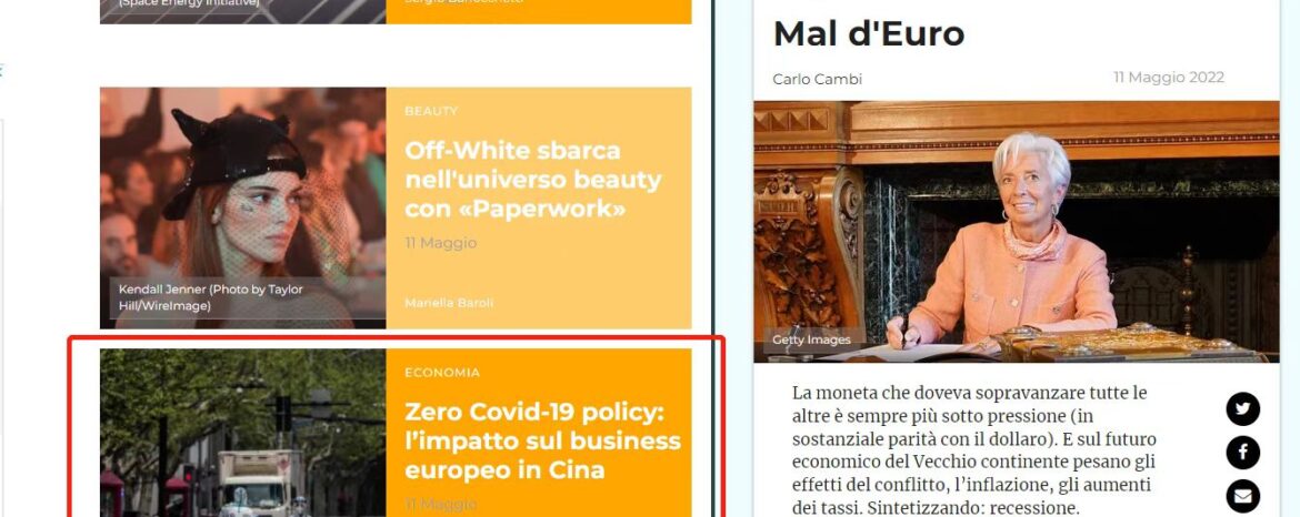 Zero Covid-19 policy: l’impatto sul Business Europeo in Cina